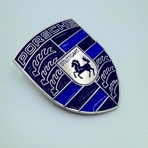 PORSCHE custom livery hood crest blue black livery custom let your car standout